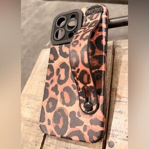 iPhone 15 Pro Max - Leopard Print Phone Case with Strap